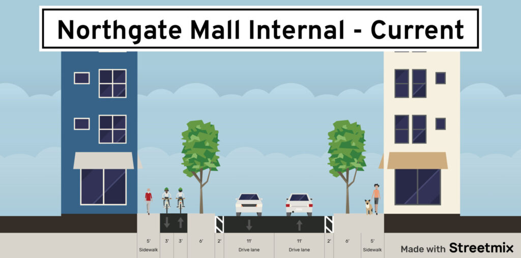 Cross section of currently proposed internal street