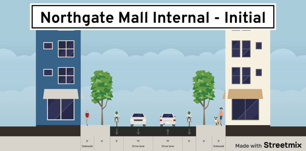 Cross section of initially proposed internal street