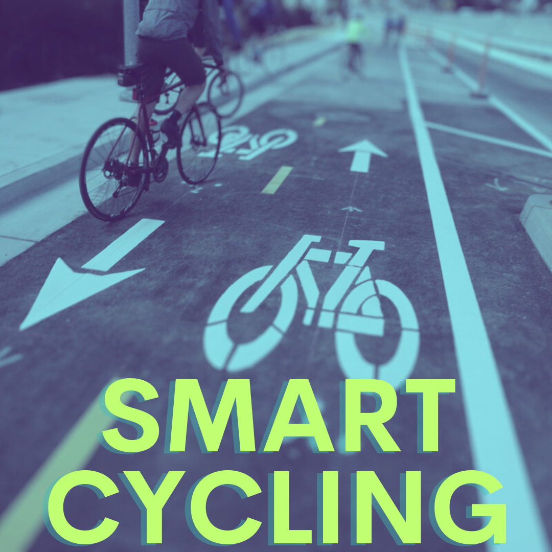 Bike lane and bike rider with Smart Cycling