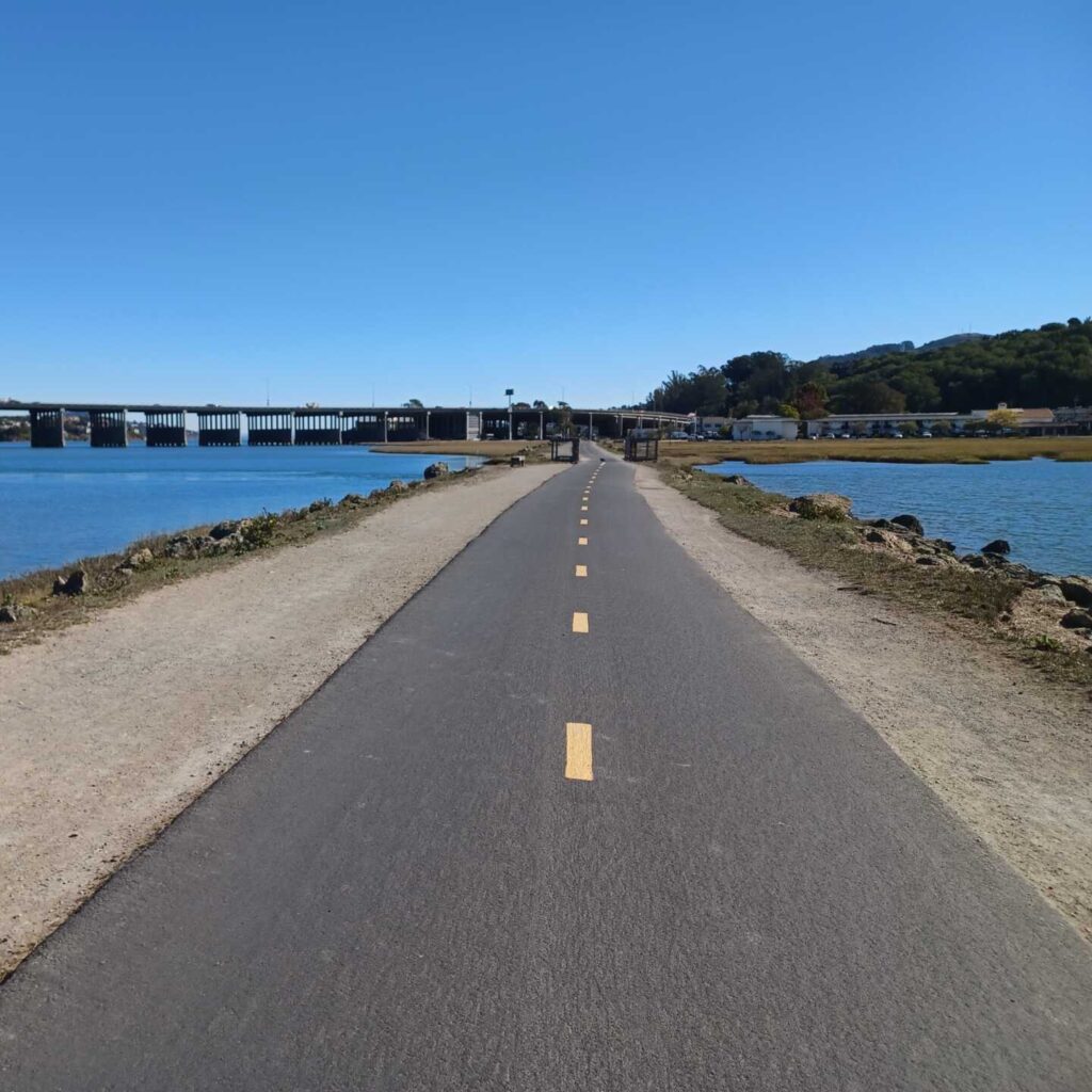 Multi-use pathway paved along water