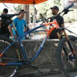 Retrotec bike displayed orange and blue