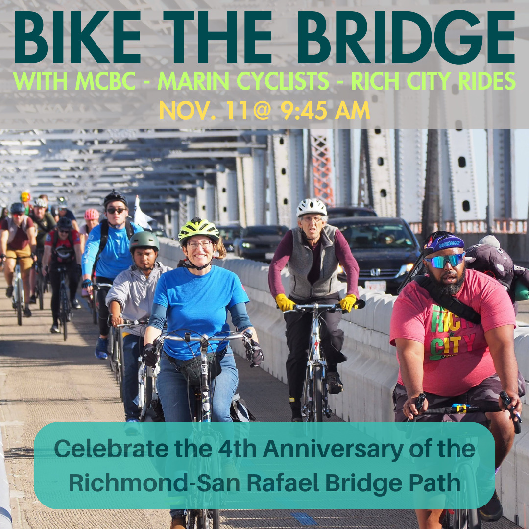 people biking on the Richmond San Rafael Bridge pathway