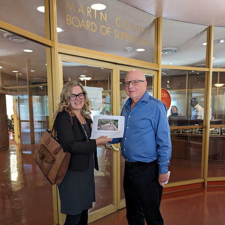 Presenting signatures at Marin County Civic Center