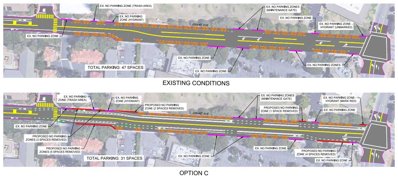 Option C, which features bike lanes in both directions