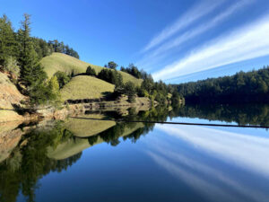Image of Marin Watershed reflection and green hillside