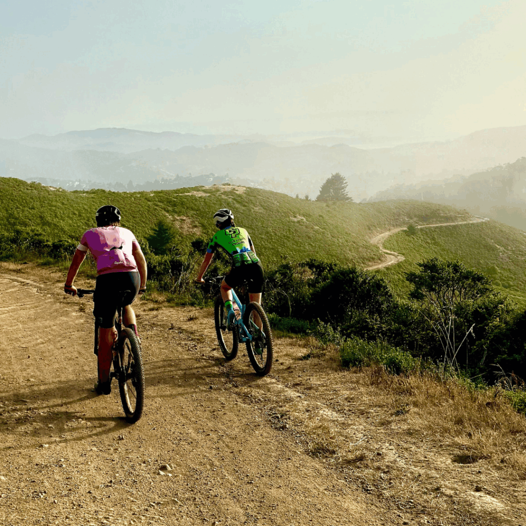 two riders on the dirt fondo ride on Mt. Tam