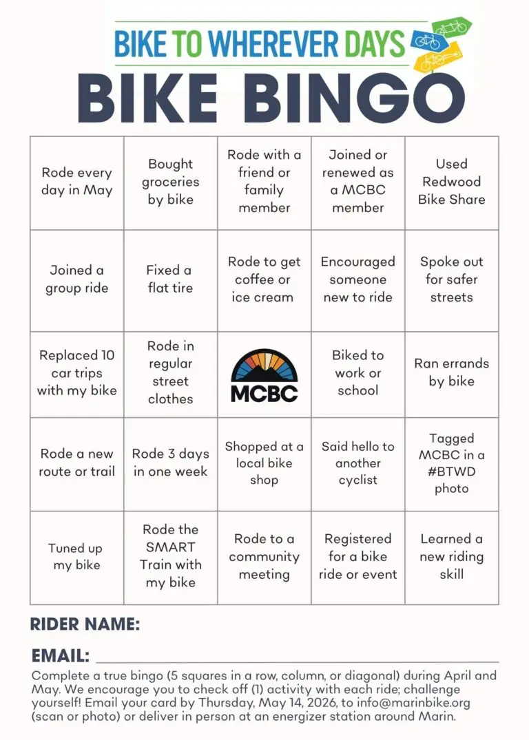 Bike Month 2026 Bingo Card