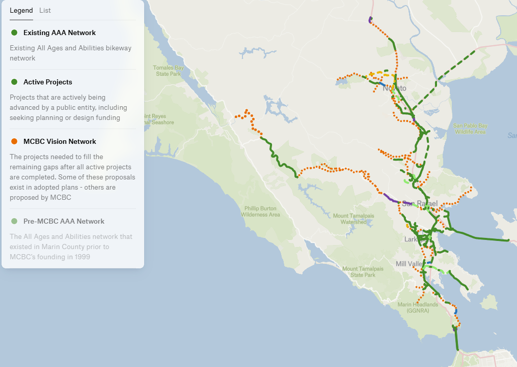 Zoomed out image of the Countywide Project Tracker and 2050 Vision Network
