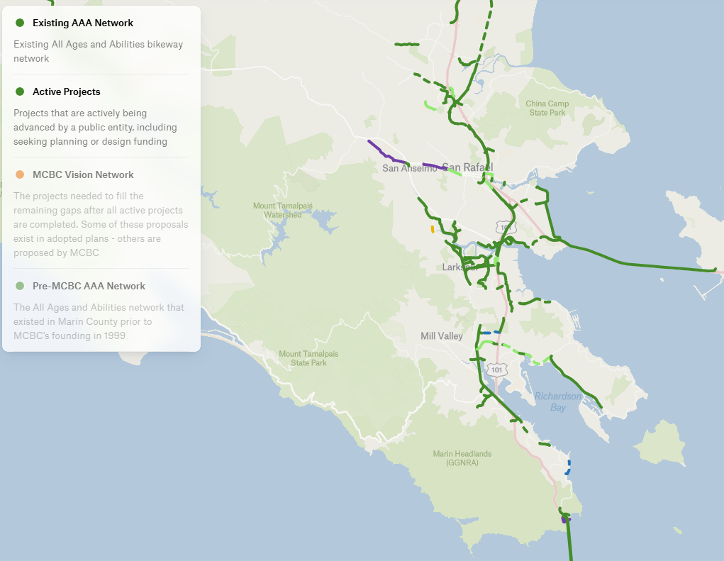 Countywide project tracker showing most of the US-101 corridor