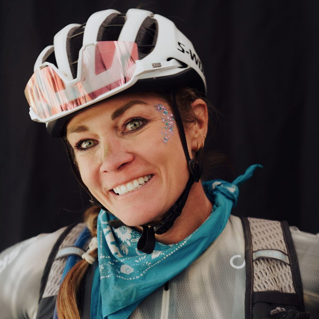 Portrait of Alison Tetrick in her cycling gear